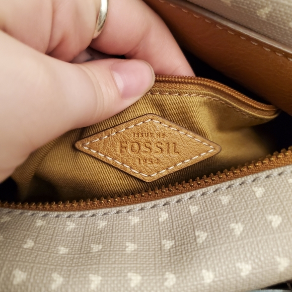 Fossil Emma Satchel Grey and White. - Picture 4 of 8